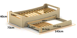 Dimensions du lit en bois pour enfants TILA 10