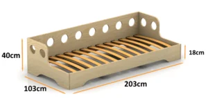 Dimensions du lit en bois pour enfants TILA 5S