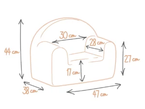 Dimensions et poids du fauteuil enfant BUBU